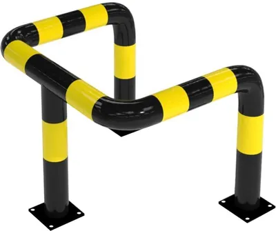 Produktbild von LogistSystem U-Rammschutzbügel Ø 42mm, Höhe 60cm, Schwarz, aufdübeln, Stahl, 60 x 60 x 60 cm | Eckschutzbügel | Rammschutzbügel | Rammschutz | Wandschutzbügel