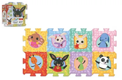 Obrázok produktu pre Penové puzzle s motívom Bing Bunny, rozmer 32x32x1,5 cm, 8 kusov, zabalené vo fólii, vhodné od 0 mesiacov