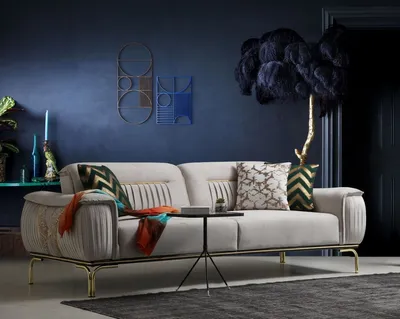 Produktbild von Casa Padrino Luxus Wohnzimmer Sofa mit verstellbarer Rückenlehne Grau / Beige / Gold 223 x 93 x H. 78 cm - Luxus Wohnzimmer Möbel