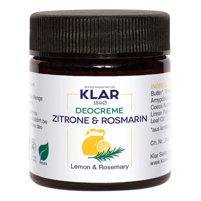 Produktbild von Klar Seifen Deocreme - Zitrone & Rosmarin, 30ml (10er Pack)