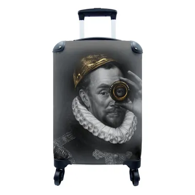 Produktbild von MuchoWow® Koffer Handgepäck Trolley Rollkoffer Kleine Reisekoffer mit 4 Rollen - Wilhelm von Oranien - Adriaen Thomasz - Gold - Cabin Size < 55x40x23 cm & 55x40x20 cm - Fotokoffer - Kabinenkoffer - Boardgepäck - Reise-Box - Reisekoffer - Reisegepäck - Koffer mit Bild - Trolley für Kinder