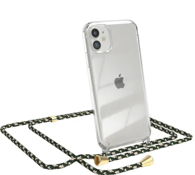 Produktbild von EAZY CASE Handykette kompatibel mit Apple iPhone 11, Handyhülle mit Umhängeband, Handykordel, Schutzhülle Clear, Band in Grün
