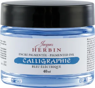 Produktbild von Jacques Herbin 3x Pigmentierte Kalligrafietine 40ml - Elektrikblau 11317T