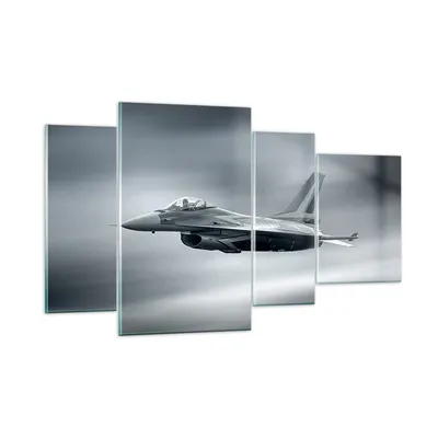 Produktbild von Bilder auf glas - Flugzeug Himmel Flug - 120x70cm - Glasbilder - Wandbilder - Kunstdruck - zum Aufhängen bereit - Wanddekoration aus Glas - Glas Bilder - Wandbild auf Glas - 4 Teile - GDL120x70-3415