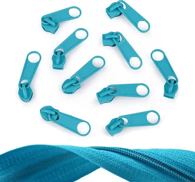 Produktbild von 10 Reißverschluss Zipper für Endlosreißverschluss, 5mm, Farbauswahl, Farbe:aquamarin