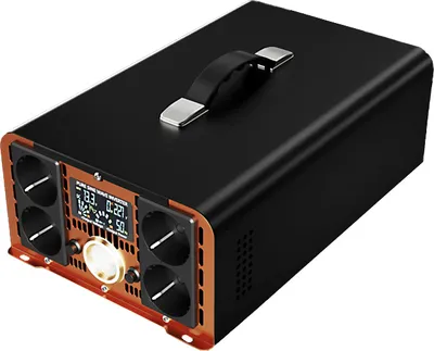 Produktbild von HOULI Power Inverter Wechselrichter von 24V auf 230V, 5000W/10000W, reine Sinuswelle, 4 Steckdosen
