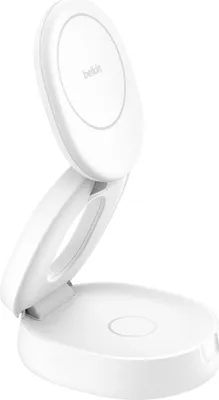 Produktbild von Belkin Boost Charge verstellbare mag.2-in-1 Ld.Qi2 ws. WIZ035kqWH