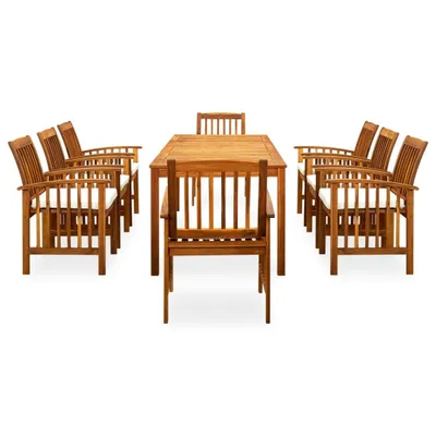 Immagine prodotto di vidaXL Set da pranzo da giardino 9 pezzi con cuscini in legno massiccio di acacia