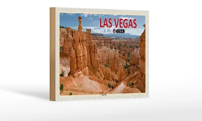 Produktbild von Holzschild Reise 18x12 cm Las Vegas USA Zion Park Geschenk