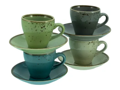 Produktbild von CreaTable, 23696, Nature Collection Bunt, Espressotassen 8-tlg, Steinzeug
