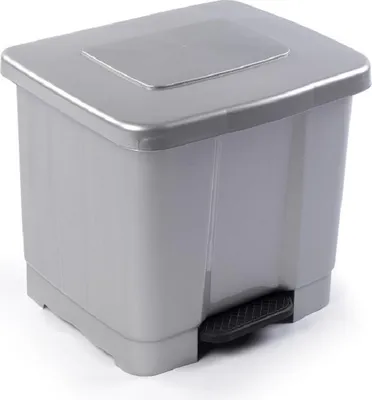 Produktbild von Plasticforte Treteimer - 2-Fach - silber - 35L