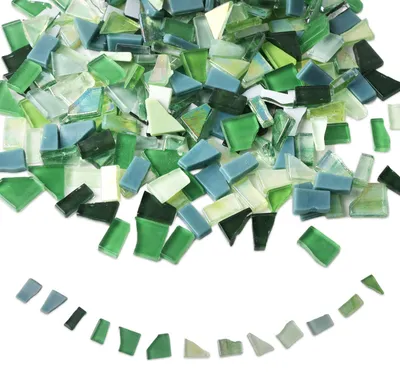 Image de Mosaïques en verre, 1 kg, multicolores, pierres de mosaïque en verre colorées pour travaux manuels créatifs