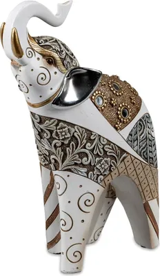 Produktbild von Dekofigur Elefant LUXOR CREME H. 25cm weiß braun Kunststein Formano