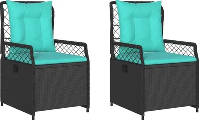 Immagine prodotto di vidaXL Sedie da giardino reclinabili 2 pezzi in polirattan nero