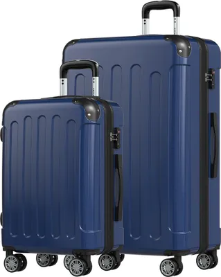 Produktbild von TRVLMORE Kofferset 2-teilig, 38L Handgepäck + 110L Aufgabegepäck, TSA-Schloss, Hartschale aus ABS und Polycarbonat, Dunkelblau – erweiterbares Reisekoffer-Set mit 360-Grad-Rollen