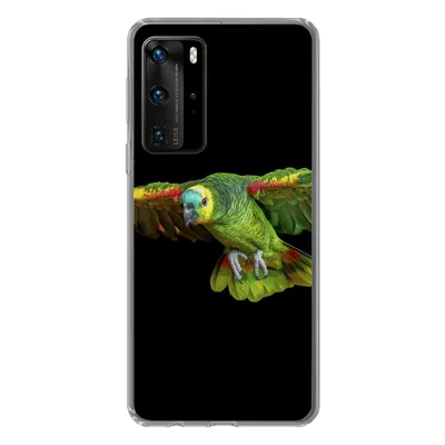 Produktbild von MuchoWow® Handyhülle Schutzhülle Hülle für Huawei P40 Pro Papagei - Vogel - Federn Silikon Softcase Handy Hülle - Schutz