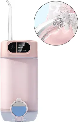 Produktbild von Munddusche Kabellos mit 4 Düsen und 5 Reinigungs-modi,Tragbar Elektrische Zahnreiniger, Wiederaufladbar Zahndusche, IPX7 Wasserdic,UVC-Sterilisation