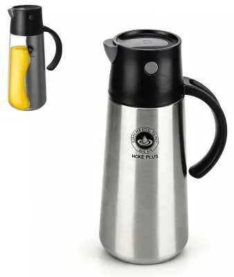 Öl-Dispenser 750 ml, Edelstahl, schwarz, für Kochen und Backen