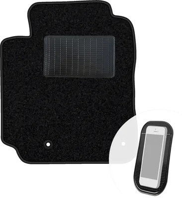 Produktbild von moto-MOLTICO Fahrer Fußmatte Auto Velours Fahrerseite Autoteppiche Schwarz Fahrermatte 1-teilig passend für Toyota Yaris I 1999-2005