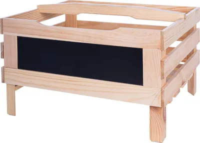 Produktbild von BooGardi Obstkiste Holz mit Kreidetafel · stapelbar · Aufbewahrungskiste mit Griff · Holzkiste · Transportkiste