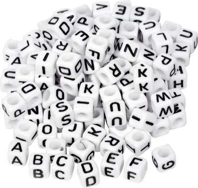 Produktbild von Buchstabenperlen "Schwarz", ca. 100 Stück