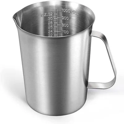 Imagen del producto de Vaso medidor con dosificador - Acero inoxidable - 1 litro - Plateado