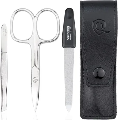 Produktbild von marQus Nagelset 3-teilig – Nagelschere, Pinzette, Nagelfeile – Schwarz