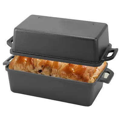 Produktbild von Gusseisen Brotbackform mit Deckel Ideal als Kastenform Toastbrot Brotform 28cm
