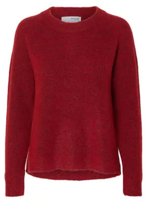 Produktbild von SELECTED FEMME Damen SELECTED Feinstrick Wollpullover Rundhals Strickpullover SLFLULU Größe: M