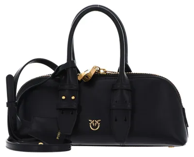 Produktbild von PINKO Handtasche Umhängetasche Bowling Bag Horizontal Vitello Black - Antique Gold schwarz