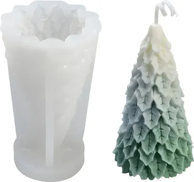 Produktbild von Silikon Kerzenform Seifen Gussform, Tannenbaum Weihnachtsbaum, 108 x 60 mm, 80 ml