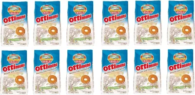 Produktbild von 12x Divella Ottimini Biscotti alle Mandorle Shortbread Kekse mit gehackten Mandeln 350g biscuits cookies italienische Kekse