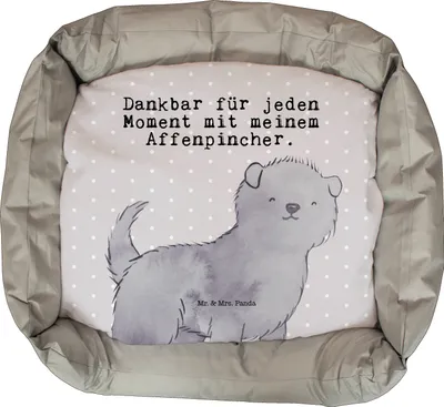 Produktbild von Mr. & Mrs. Panda Hundesofa Affenpincher Moment - Grau Pastell - Geschenk, Ostern, Geburtstag, Weihnachten, Welpen, Hund, Valentinstag