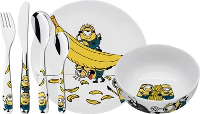 Produktbild von WMF Minions Kinderbesteck-Set 6-tlg. weiß Besteckset