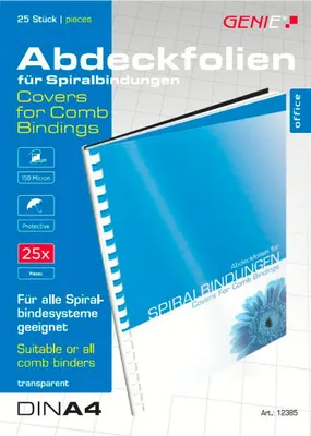 Zdjęcie produktu dla Genie 12385 GENIE Transparente Deckblätter A4 25 Stk