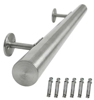 Produktbild von Mucola Treppengeländer SilberØ 4,2 cm Wand Geländer Eingangsgeländer Handlauf für Treppen Wandhandlauf - 1,5 m