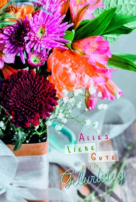 Produktbild von Geburtstag - Glückwunschkarten im Format  11,5 x 17 cm - Blumen im