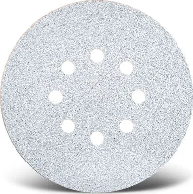 Produktbild von MENZER White Klett-Schleifscheiben, 150 mm, 8-Loch, f. Exzenterschleifer, Normalkorund (50 Stk.) K100