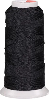 Produktbild von Sattlergarn - Polyester Ledergarn in Handwerksqualität (200 m/Stärke 8/3) I extrastarkes Polstergarn Nähgarn - Reißfest - UV-Beständig - Outdoor Nähgarn für Leder schwarz