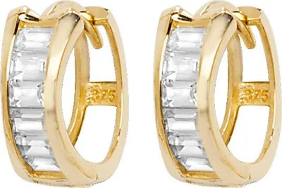 Produktbild von Atemberaubende 9 Karat (375) Gold Damen - Ohrklemme mit Zirkonia - 11mm*4mm; TRS26427