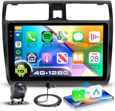 Produktbild von Android 15 Autoradio – 10,1-Zoll HD-Touchscreen – Kabelloses CarPlay & Android Auto – Navigationssystem