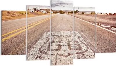 Produktbild von Bild auf Leinwand - Leinwandbild - USA Route 66 Reise - 160x85cm - Wand Bild - Wanddeko - Leinwanddruck - Bilder - Kunstdruck - Wanddekoration - Leinwand bilder - Wandkunst - EA160x85-2712