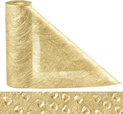 Produktbild von Tischläufer Blumen Vlies 23cm/30m Rolle Goldfarben
