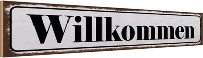 Produktbild von vianmo Holzschild 10x46 cm Willkommen