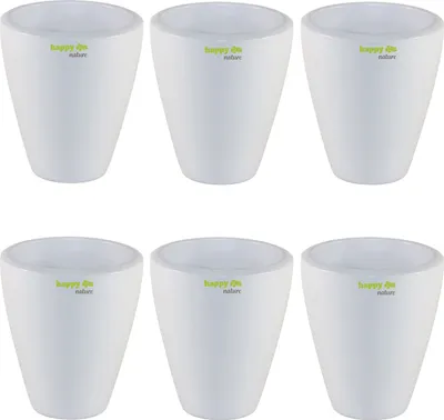 Produktbild von Set6 6 Keramik Blumentopf Rhodos für Orchideen weiss H 17 cm