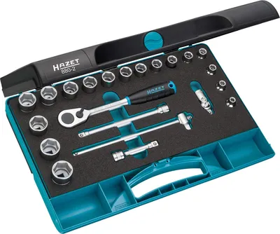 Produktbild von HAZET 880-2, Steckschlüssel-Satz, 3/8", Metrisch/imperial, 22 Kopf/Köpfe, 10 mm, 3/8"