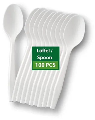 Produktbild von BIODORF Löffel | 100 Stück Wiederverwendbare Löffel | Hochwertig für Haushalt, Gastronomie & Veranstaltungen | 17 cm | Extra stabil – Größe 100 Löffel