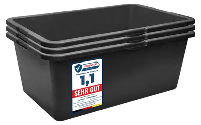 Image de Garronda Bac à mortier 3 Pack 80 L Rectangulaire Bac à mortier plastique - bac à mortier stable en PE recyclé pour le béton, le jardin ou l'atelier GD-0169