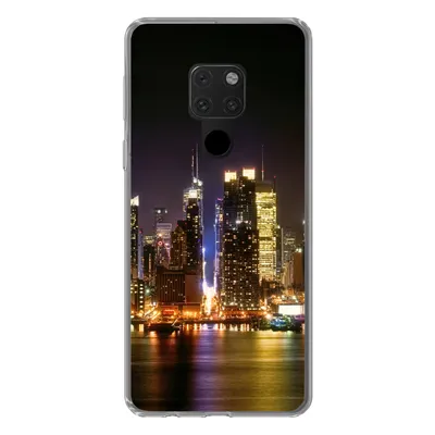 Produktbild von MuchoWow® Handyhülle Schutzhülle Hülle für Huawei P40 Lite New York - Skyline - Farben Silikon Softcase Handy Hülle - Handy