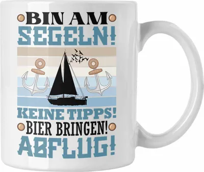 Produktbild von Trendation - Segler Tasse Geschenk Männer (Weiß)